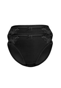Классические кружевные трусики 2 шт. в упаковке Sassa, черный