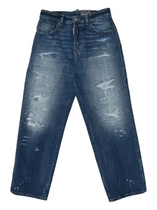 Джинсы с эффектом потертости Dsquared2 Kids, синий