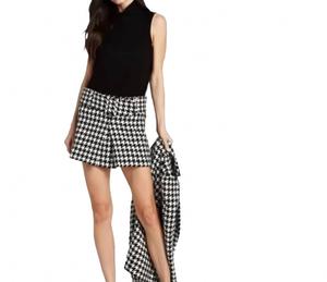 Юбка Larisa из твида в черно-белую клетку DREW