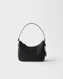 Мини-сумка из сафьяновой кожи Prada, черный