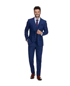 Мужской трехкомпонентный костюм Slim Fit в клетку Gino Vitale, серый
