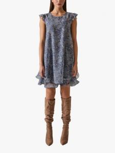 Платье мини в горошек с цветочным принтом James Lakeland, Navy