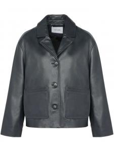 Yves Salomon кожаная куртка, черный