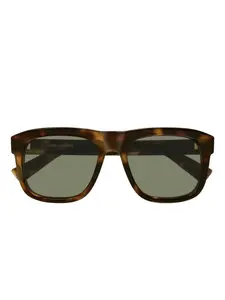 Солнцезащитные очки SL 558 в черепаховой оправе Saint Laurent Eyewear, коричневый