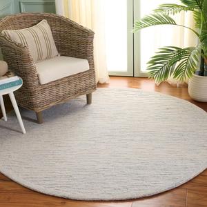 Ковер SAFAVIEH, 183 x 183 см, коллекции Ebony, Blue & Ivory, ручной работы из шерсти, идеально для гостиной, спальни, столовой (EBN231M)