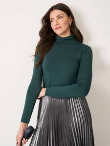 Топ Second Skin с высоким воротом Crew Clothing, Dark Green