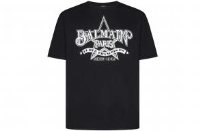Футболка с принтом звезд BALMAIN, черный