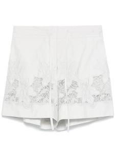 P.A.R.O.S.H. шорты с цветочной вышивкой, серый