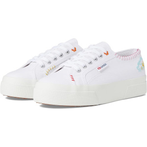 Кроссовки Superga 2740 Happy Logo, цвет White/Multicolor Embroidery Logo