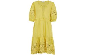 Платье с короткими рукавами женское желтое Coach