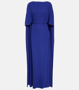 Шелковое платье с накидкой Valentino, синий