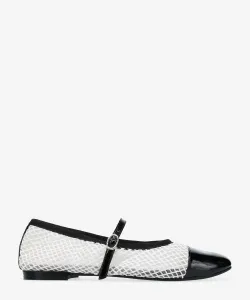 Туфли-мэри-джейн Georgiana из сетчатого материала - Резиновая подошва - Размерная сетка EU Repeat, цвет Blanc Noir