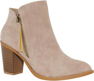 Женские ботильоны TRENDSUP с боковой молнией, Beige Nubuck
