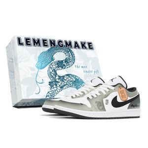 Jordan Air 1 нескользящие износостойкие низкие винтажные баскетбольные кроссовки мужские gray white