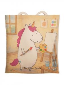 Сумка-шоппер из ткани с рисунком художника-единорога без... белого цвета Mr. & Mrs. Panda