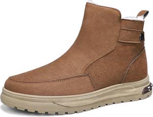 Мужские зимние снежные ботинки- комфортные и теплые- повседневная обувь для прогулок, легкие, противоскользящие хлопковые туфли- повседневные кроссовки Generic, коричневый