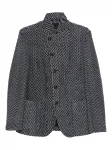 Жакет с зигзагообразным узором EMPORIO ARMANI, черный