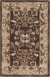 Ковер SAFAVIEH, 92 x 153 см, Total Performance Collection, Brown & Green, ручной работы в восточном стиле, не линяет и прост в уходе, идеален для помещений с высокой проходимостью: прихожая, гостиная, спальня (TLP721C)