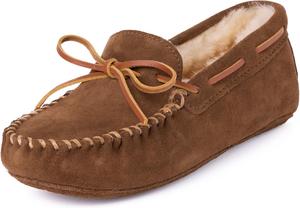 Мужские мокасины Minnetonka из овчины с мягкой кожаной подошвой, коричневый