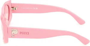 Женские солнцезащитные очки Pucci EP0216 72S, блестящие, светло-розовые, размер 55/18/140 Emilio Pucci