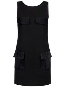 Elisabetta Franchi мини-платье свободного кроя из крепа с карманами, черный