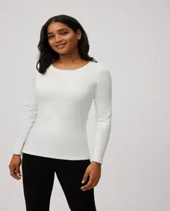 Женская теплая майка с длинными рукавами и круглым вырезом Ysabel Mora, белый
