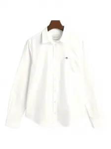 Рубашка с логотипом на пуговицах Gant, белый