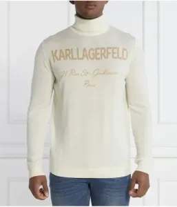 Вязаная шерстяная водолазка regular fit Karl Lagerfeld, кремовый