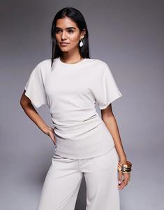 Футболка River Island с присборенными боками кремового цвета