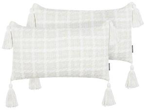 Декоративная подушка Beliani DOURIS 2 шт, 30x12x60 см цвет beige/creme/weiß
