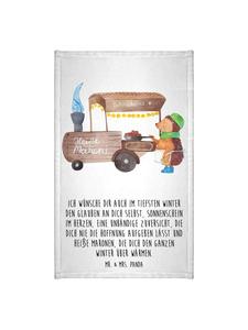 Mr. & Mrs. Panda Гостевое полотенце с изображением ежика и каштана, надписью белого цвета