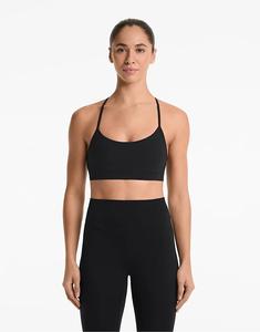 Спортивный бюстгальтер Oysho Light Support Comfortlux с чашками черного цвета