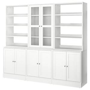 Комбинация для хранения со стеклянными дверцами HAVSTA IKEA, 243x47x212 см, белый
