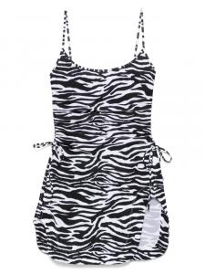 Мини-платье Attico с принтом зебры The Attico, белый