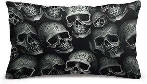 NWTRJ Чехол для подушек Black Skull с молнией