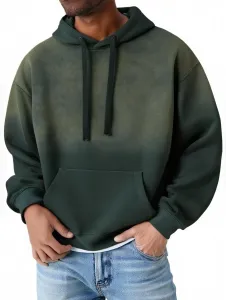 Толстовка с капюшоном для мужчин, градиентная, оверсайз, с карманами