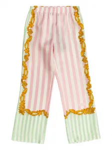 Брюки Barocco в тонкую полоску Versace Kids, розовый