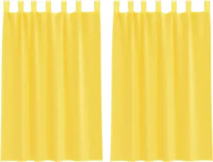 Шторы из вуали с карманами на штанге, 2 шт., желтые vidaXL