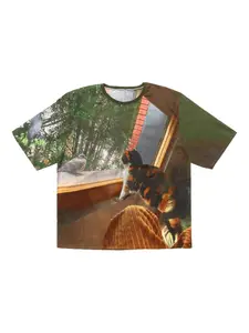 Футболка N°80 Holidaydouce с принтом Bless, зеленый