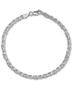 Браслет-Цепочка Giani Bernini Mariner Link из стерлингового серебра с 18-каратным золотом или стерлингового серебра, созданный для Macy's Macy'S, silver