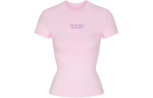 Футболка женская коллекция ко Дню святого Валентина BABY PINK/бледно-розовая Skims