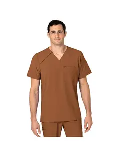 Мужская рабочая футболка RENEW EZ Zip с молнией Wink, коричневый