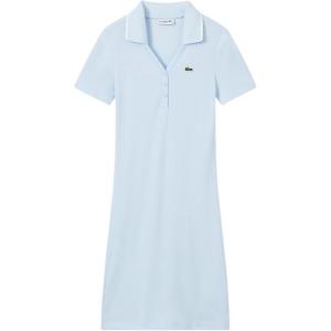 LACOSTE SS25 платье с короткими рукавами женское светло-голубой/белый