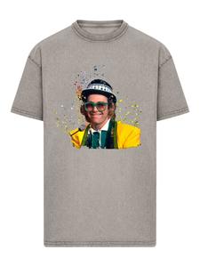 Рубашка F4NT4STIC TV Times Elton John At The Piano 1977, Mottled Grey