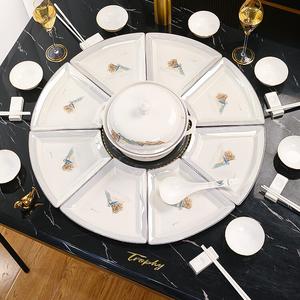 Luowei набор тарелок и мисок, Jingdezhen высокотемпературный подарок на свадьбу или новоселье, легкий люкс посуда, Jiangshan Ruhua набор для воссоединения 8 предметов + тарелка для пельменей