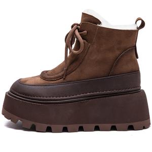 Теплые короткие зимние сапоги женские Jay, Brown