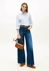 Кожаная сумка через плечо с клапаном и логотипом. Tommy Hilfiger, Cognac