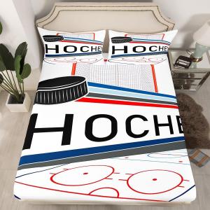 Erosebridal Комплект постельного белья Ice Hockey с хоккейной тематикой для детей в сине-красных тонах, Red Blue