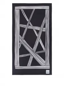 Полосатое геометрическое банное полотенце Missoni Home, черный