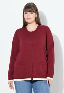 Кардиган Ulla Popken CONTRAST , Dark Cherry Red/Red